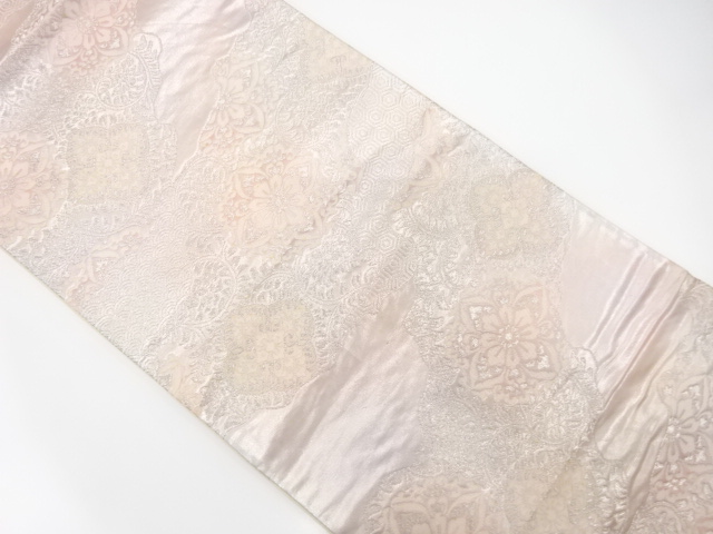 JAPANESE KIMONO / ANTIQUE FUKURO OBI / SILK / WOVEN CLASSICAL PATTERN